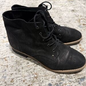 Diba Black Lace-Up Ankle Boots